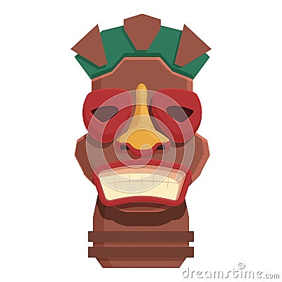 African aztec totem icon cartoon vector. Maya ancient Vector Illustration