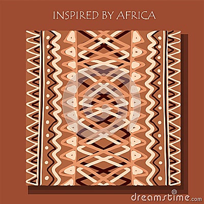 African background, flyer with tribal traditional pattern Vector Illustration