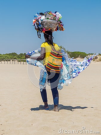 African beach vendor Editorial Stock Photo