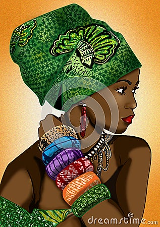 African beauty portrait design with Ankara fashion Stock Photo