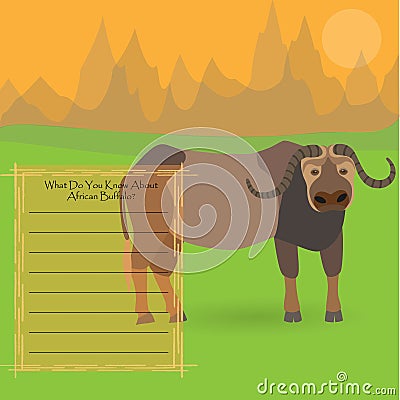 African Buffalo Vector Illustration