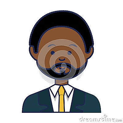 African businessman ethnicity avatar character Vector Illustration