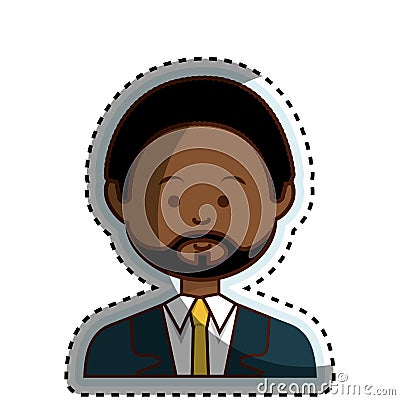 African businessman ethnicity avatar character Vector Illustration