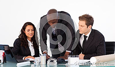 African businessman talking to his team Stock Photo