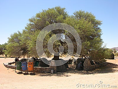 African camp site Stock Photo