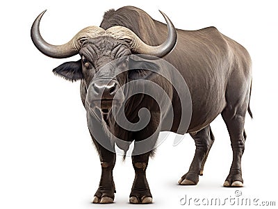 Ai Generated illustration Wildlife Concept of African Cape Buffalo Isolated Cartoon Illustration