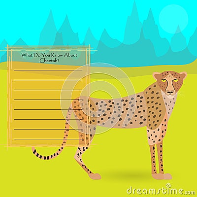 African Cheetah Vector Illustration