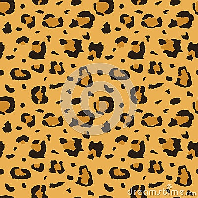 African cheetah, leopard fur vector seamless texture, fabric print Vector Illustration