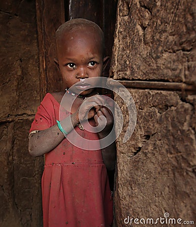African child in slum Editorial Stock Photo