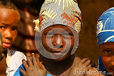 Happy African Village Children Editorial Stock Photo