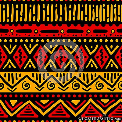 African colors ethnic art seamless pattern Vector Illustration