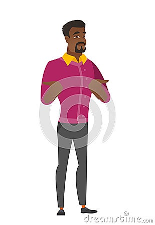 African confused businessman shrugging shoulders Vector Illustration