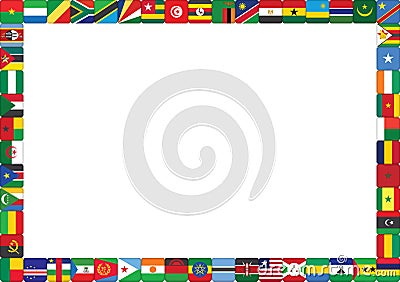 African countries flags Vector Illustration