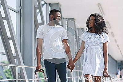 African couple in love enjoying first trip together Stock Photo