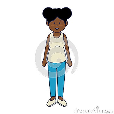 African cute woman ethnicity character Vector Illustration