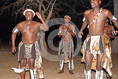 African dancers at night in Zimbabwe Editorial Stock Photo