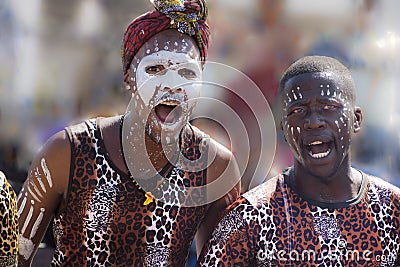 African Dancers, African band, singing and dancing Editorial Stock Photo