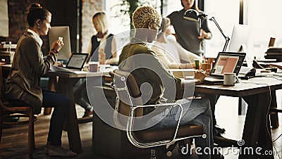 African Descent Brainstorming Working Workplace Concept Stock Photo