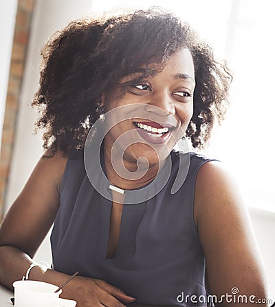 African Descent Woman Smiling Beautiful Concept Stock Photo