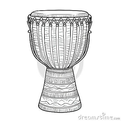 african djembe ai generated Cartoon Illustration