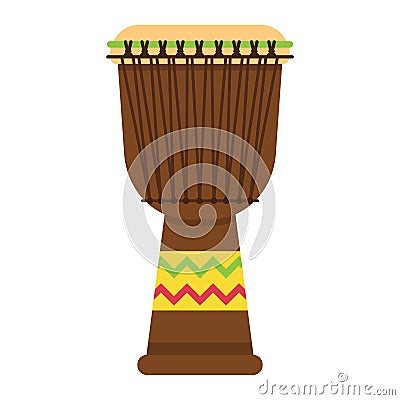 African Djembe Drum flat icon, music Vector Illustration