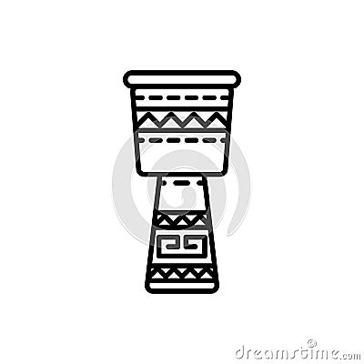 African Djembe drum icon - editable stroke Vector Illustration