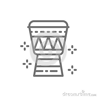 African Djembe drum line icon. Vector Illustration