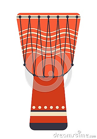 African djembe drum vector icon. Drum flat icon Vector Illustration