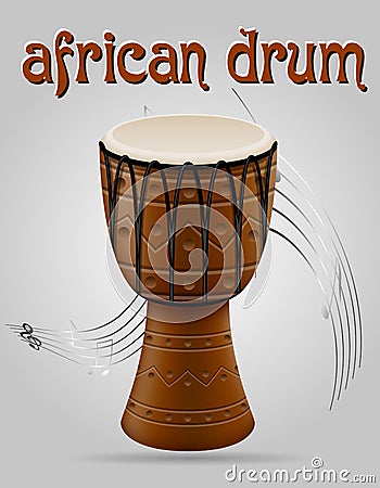 African drum musical instruments stock vector illustration Vector Illustration