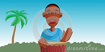 African drummer Vector Illustration