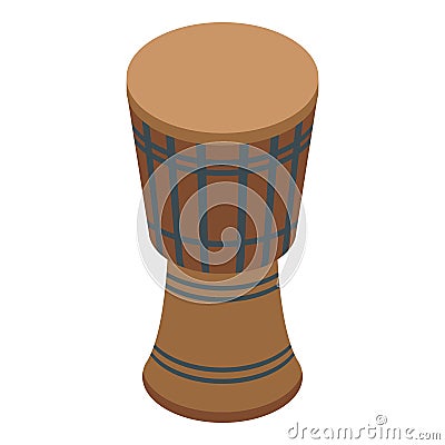 African drums icon, isometric style Vector Illustration