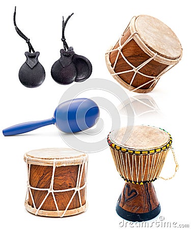 African drums and percussion Stock Photo