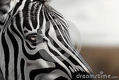 African elegance a striped zebra presents monochrome beauty in the wild Stock Photo