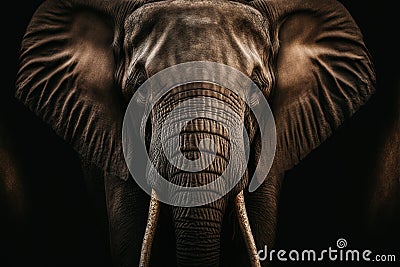 African elephant portrait with long ears, in natural habitat Stock Photo