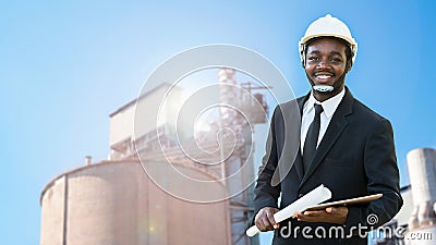 African engineer factory manager in inspection of manufacturing.16:9 style Stock Photo