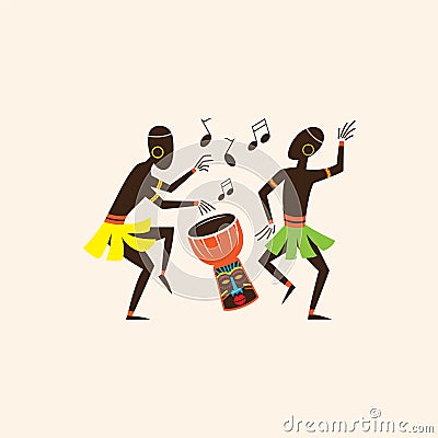 african ethnic dance illustration Vector Illustration