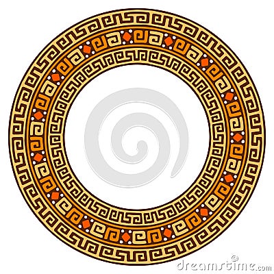 African ethnic round ornament. Hand stamp printing. Ethnic folk ornament. Vector Illustration