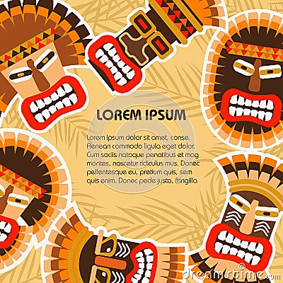 African ethnic tribal masks Vector Illustration