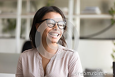 African ethnicity businesswoman portrait of company owner or leader Stock Photo