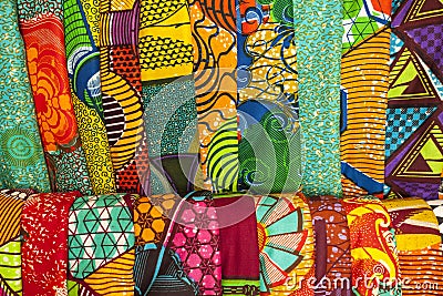 African fabrics from Ghana, West Africa Stock Photo