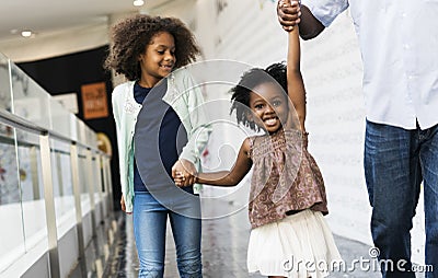 African Family Going Shopping Together Stock Photo