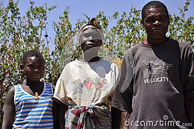 African family in the village Editorial Stock Photo