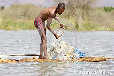 African fisherman Editorial Stock Photo