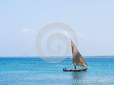 African fishermen on a dhow boat Editorial Stock Photo