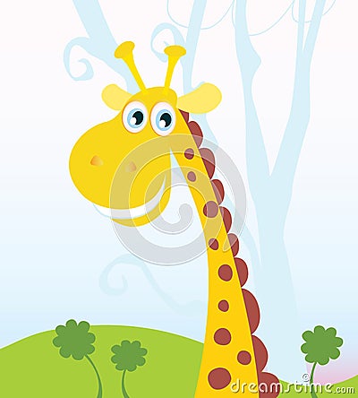 African Giraffe Vector Illustration