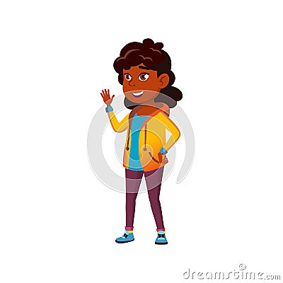 african girl accepting congratulations from parents cartoon vector Vector Illustration