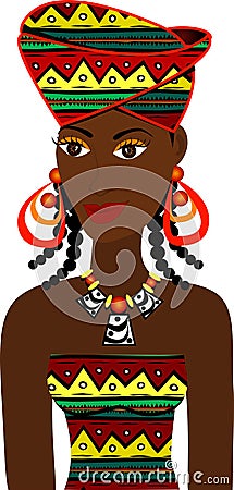 African Girl Avatar Vector Illustration