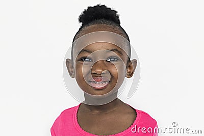 African Girl Kid Adorable Cute Playful Portrait Concept Stock Photo