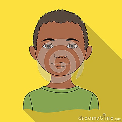 African.Human race single icon in flat style vector symbol stock illustration web. Vector Illustration