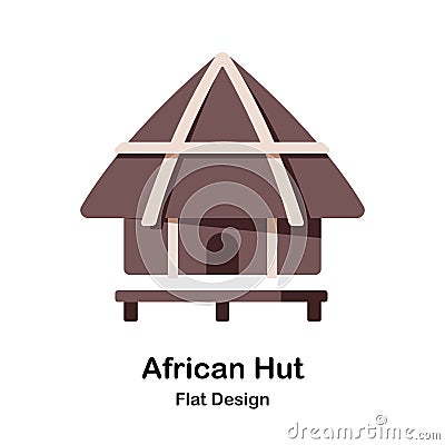 African Hut Flat Icon Vector Illustration